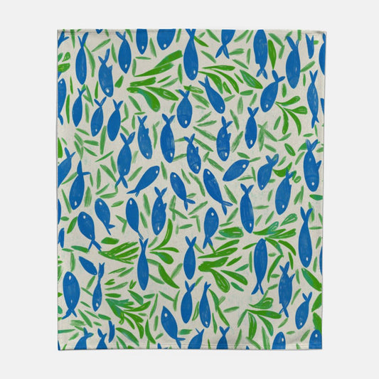 Fish Garden Sweatshirt Blanket - 50" x 60"