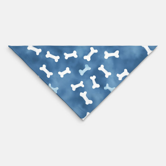 Bones Pet Bandana Blue/White