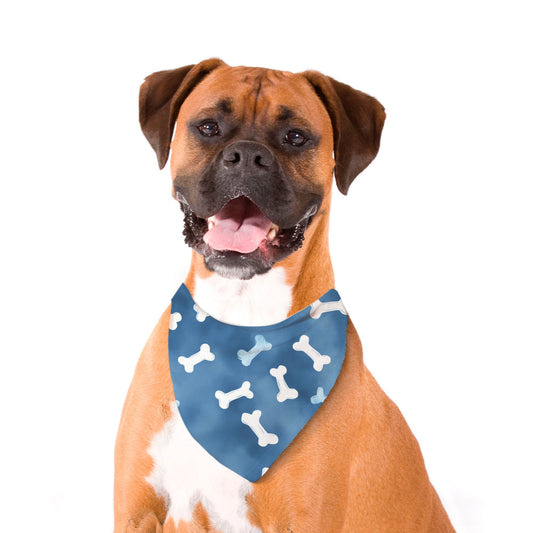 Bones Pet Bandana Blue/White