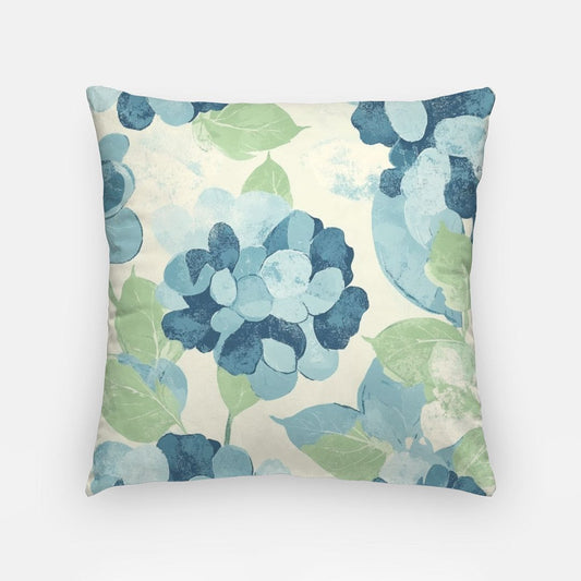 Hydrangea Artisan Pillow Case 18 Inch Blue