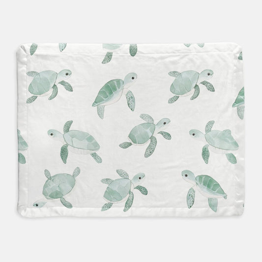 Baby Turtle Satin Trim Blanket