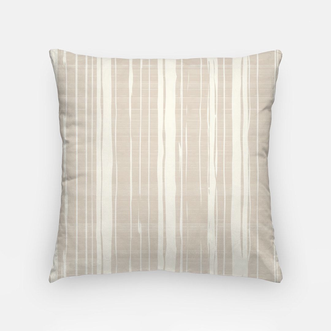 Beige/Ivory Vertical Stripes Artisan Pillow Case 18 Inch