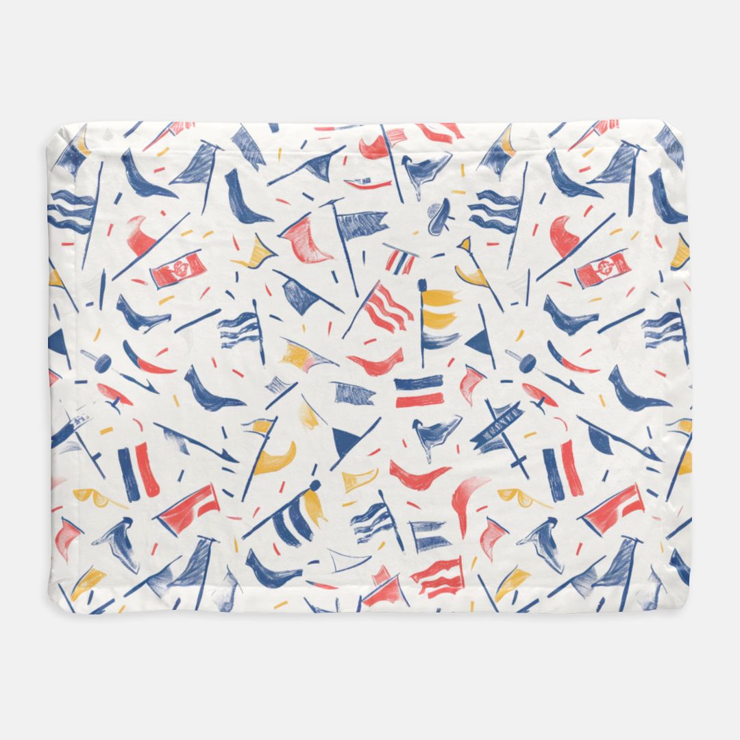 Nautical Flag Satin Trim Blanket