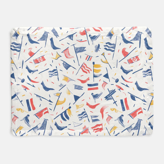 Nautical Flag Satin Trim Blanket