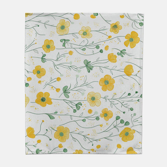 Yellow Flower Garden Sweatshirt Blanket - 50" x 60"