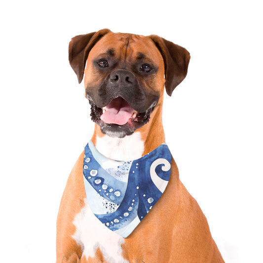 Tentacle Pet Bandana White/Blue