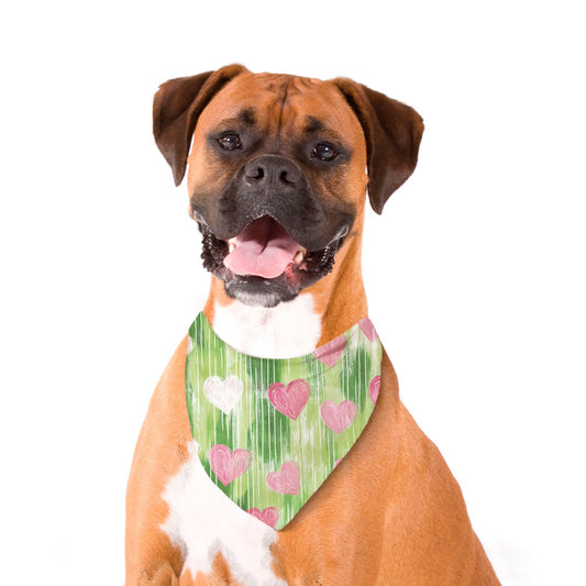 Heart Pet Bandana Pink/Green