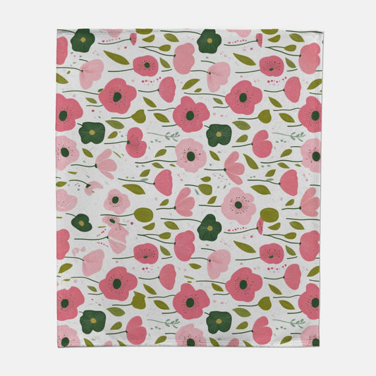 Pink Flower Garden Sweatshirt Blanket - 50" x 60"