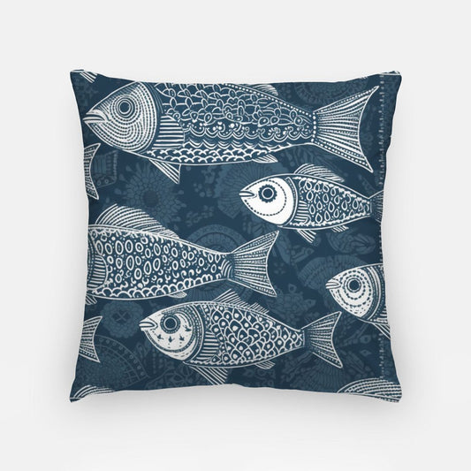 Modern Fish Artisan Pillow Case 18 Inch