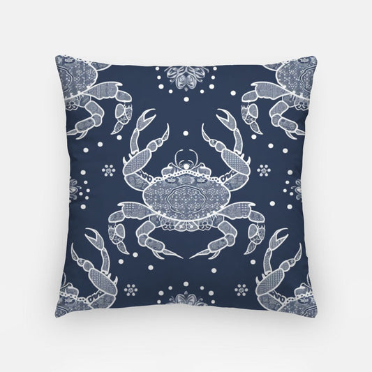 Blue Crab Artisan Pillow Case 18 Inch