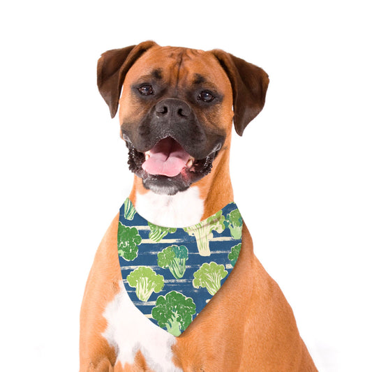 Broccoli Pet Bandana Green/Blue