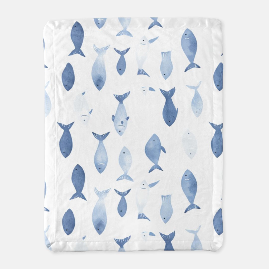 Fish Satin Trim Blanket