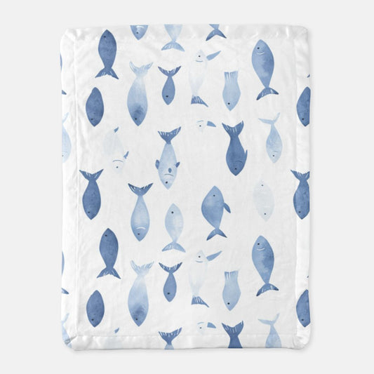 Fish Satin Trim Blanket