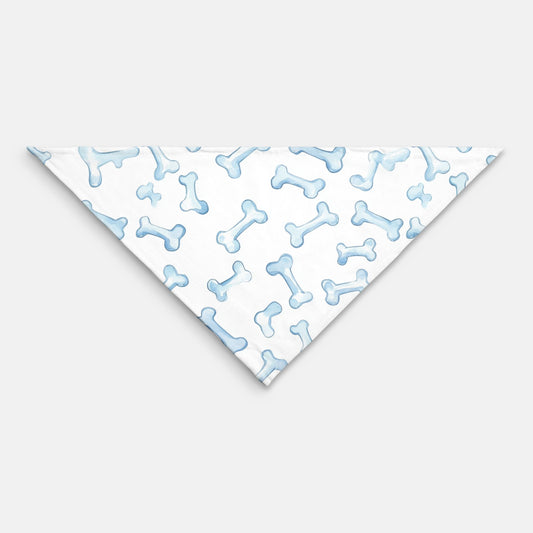 Dog Bone Pet Bandana - Blue