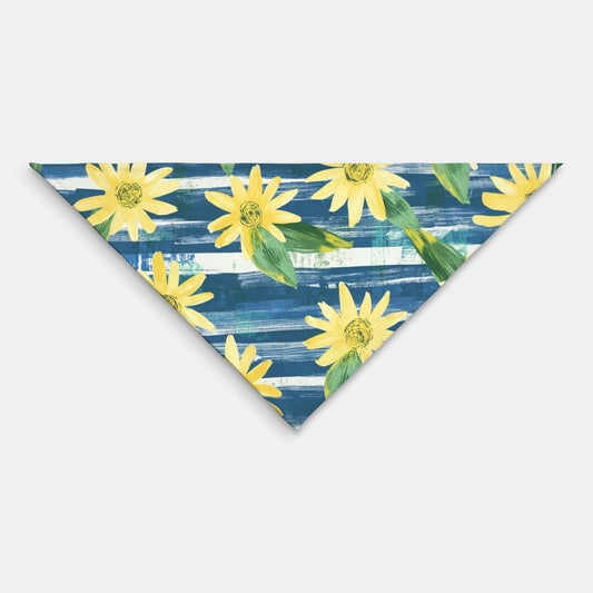 Sunflower Pet Bandana Blue Stripes