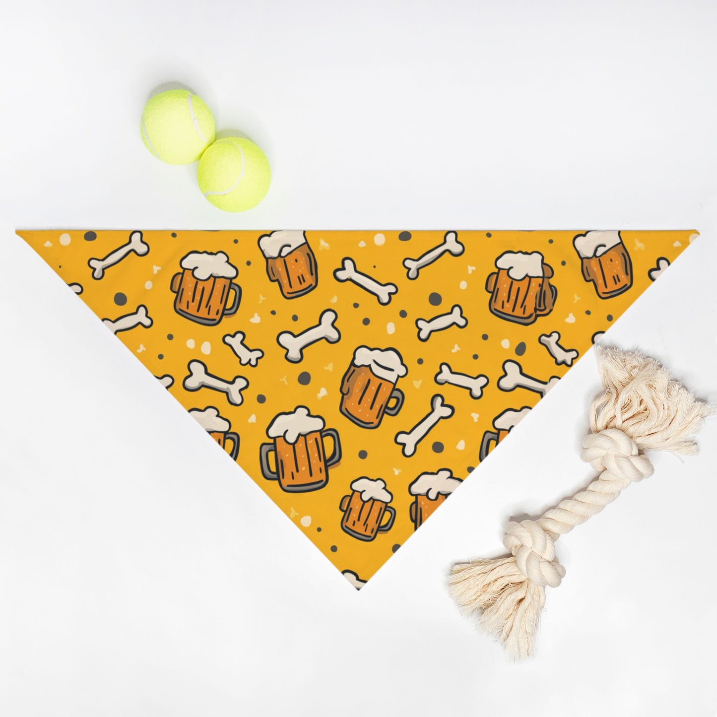 Beer Pet Bandana Yellow