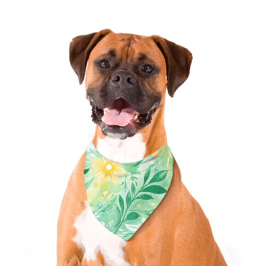 Floral Pet Bandana Yellow/Green