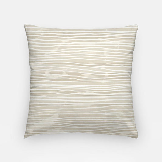Sand/Ivory Horizontal Stripes Artisan Pillow Case 18 Inch