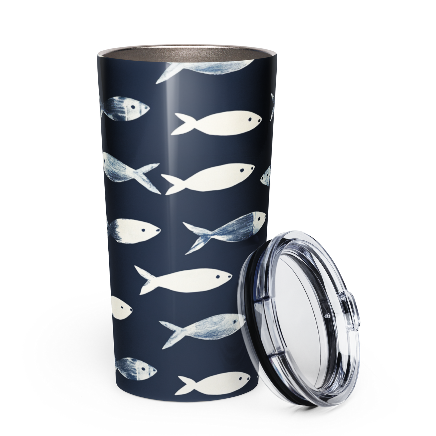 Fish School Stainless Steel Tumbler Navy
